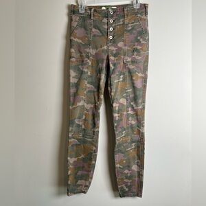 Anthropologie Pilcro Camo Button Fly Utility Pants Women’s 28